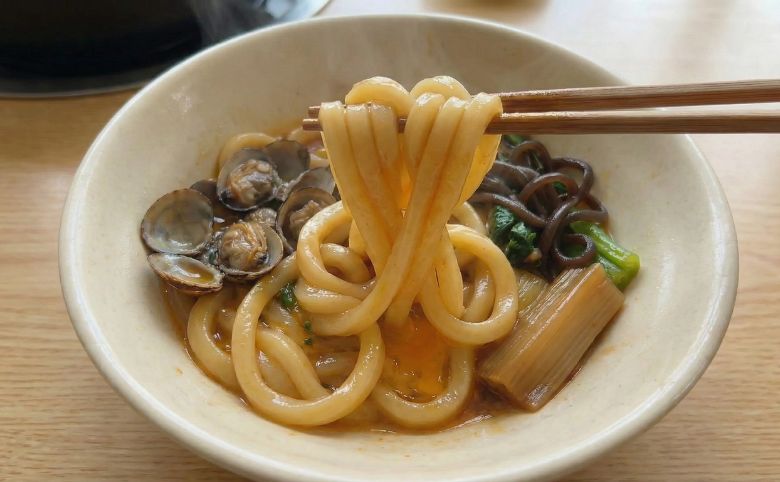 しじみすき焼きのしめはうどん
